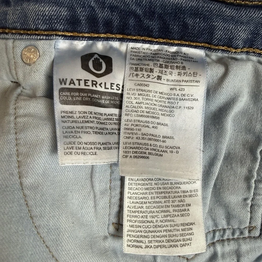 Levi's 507 Jeans Mens 42x32 Blue Medium Wash Straight Stretch WaterLess Denim